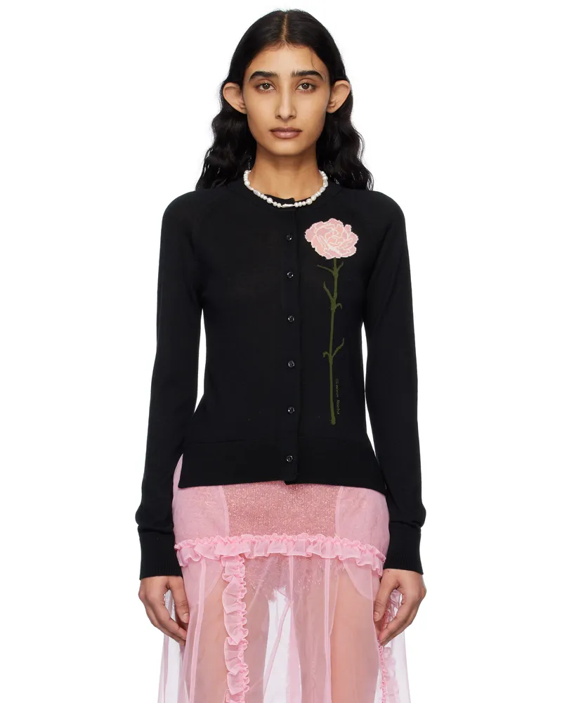 Simone Rocha Black Carnation Cardigan Black