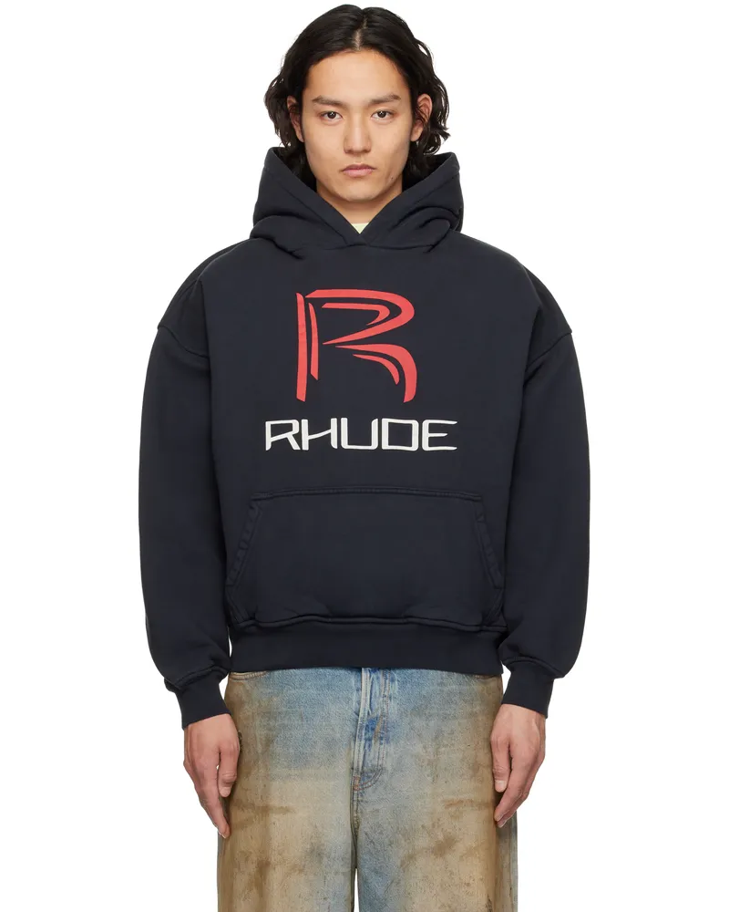 RHUDE Black Circuit Logo Hoodie Vtg