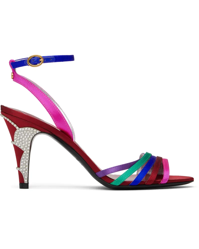 Valentino Garavani Multicolor Ladycrush Satin Heeled Sandals R3a