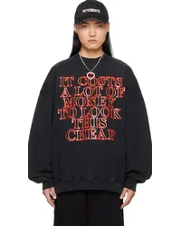 VETEMENTS Black Very Expensive Sweatshirt Washed