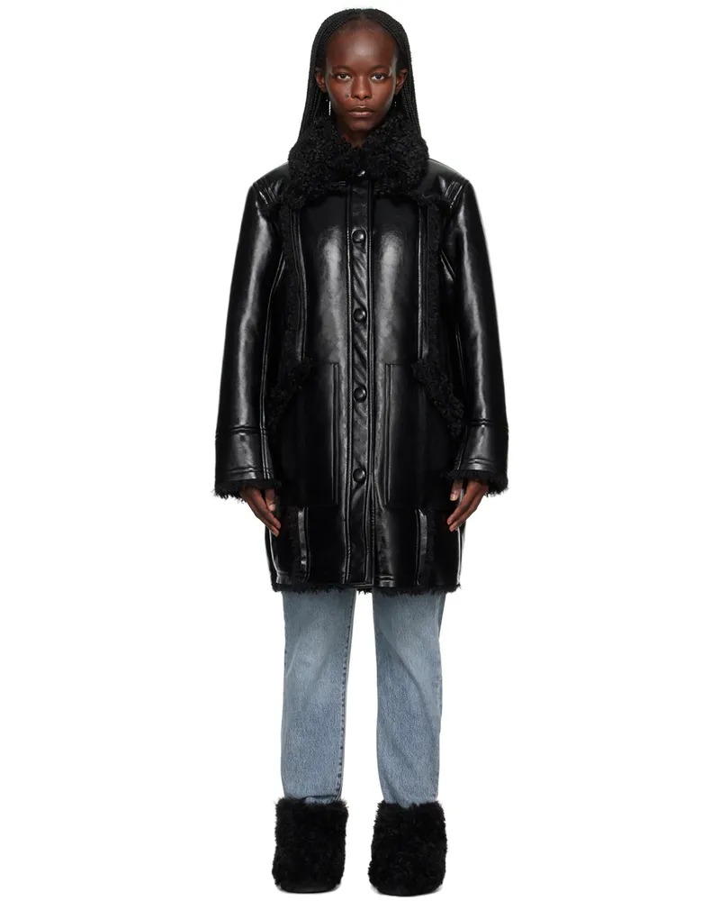 STAND Black Ramona Faux-Leather Coat 89000