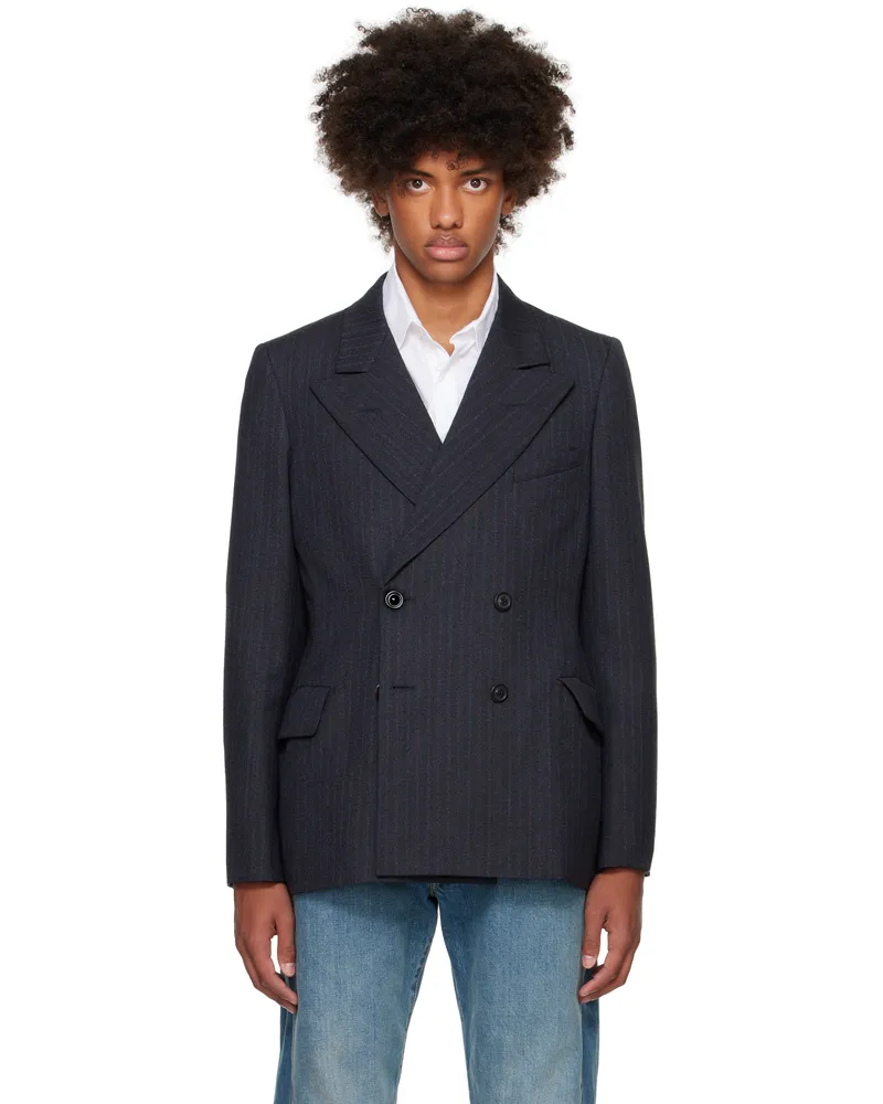 Maison Margiela Gray Pinstripe Blazer 001f