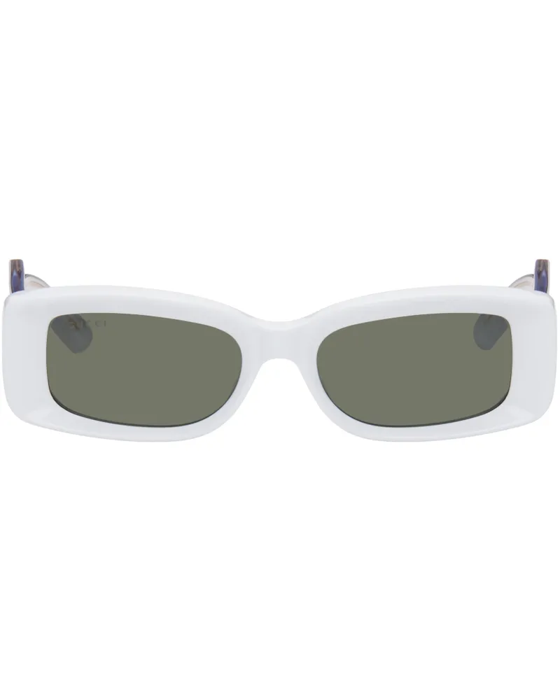 Gucci White Rectangular Sunglasses 004