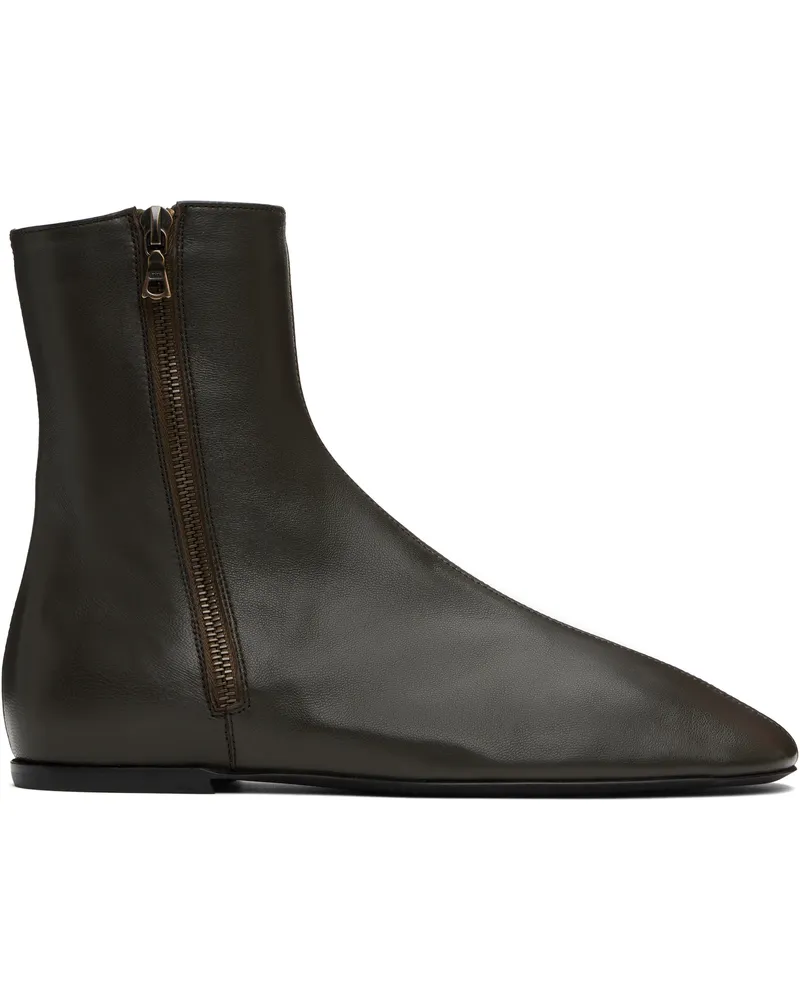 Dries van Noten Brown Leather Sock Boots 633