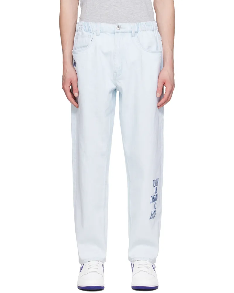 AAPE by A Bathing Ape Blue Drawstring Jeans Bla