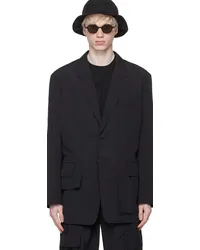 Y-3 Black Crinkled Blazer Black