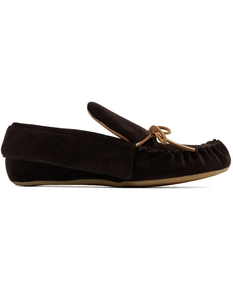 J.W.Anderson Brown Corduroy Loafers 20061-201-dark