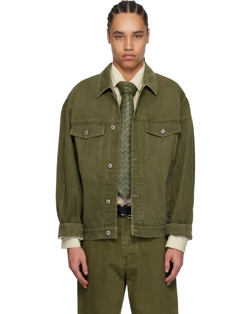 Bottega Veneta Khaki Colored Denim Jacket 4056