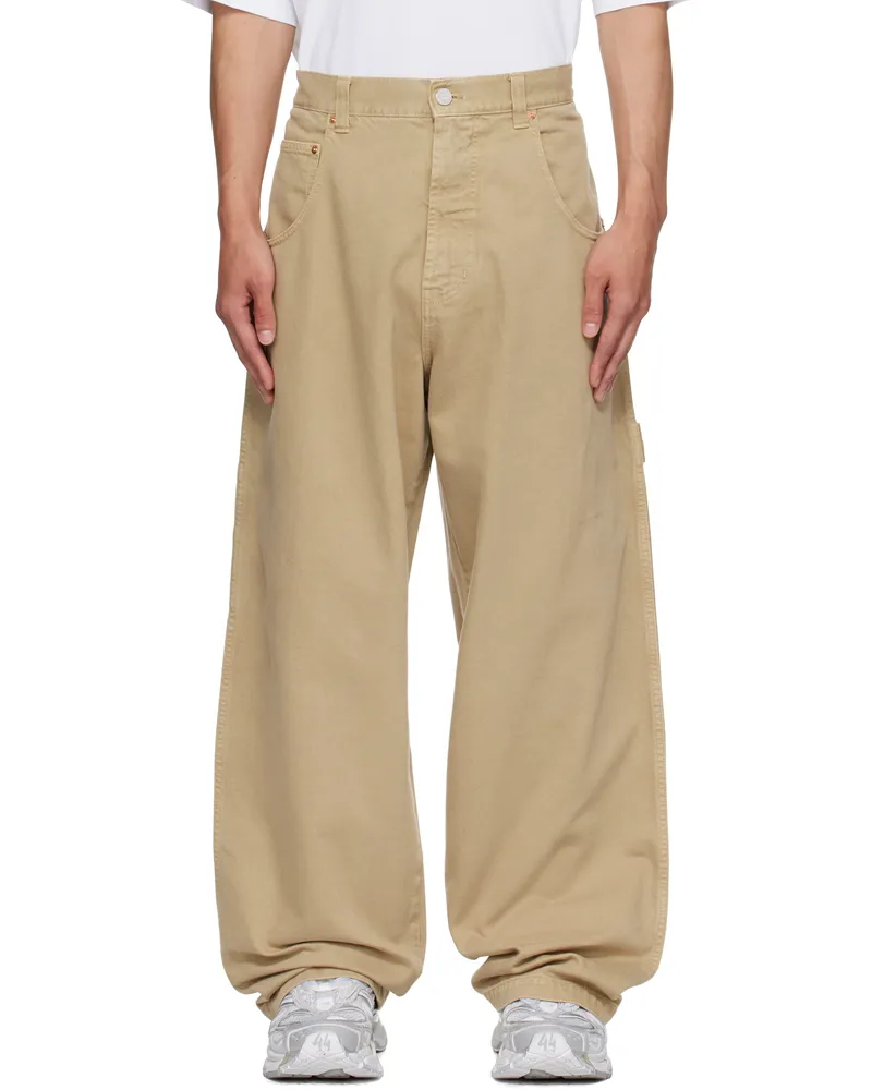 VETEMENTS Beige Hip-Hop Jeans Camel