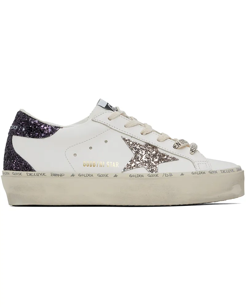 Golden Goose White & Purple Hi Star Classic Sneakers Wht