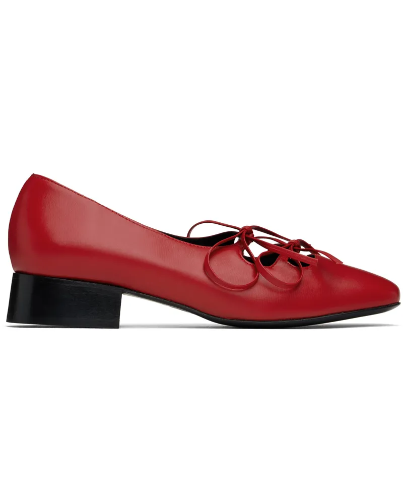 NICOLE SALDAÑA Red Isabel Ballerina Flats Red