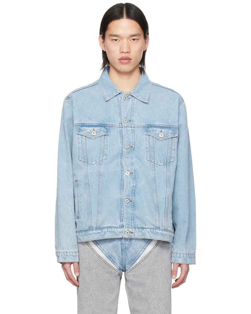 Y/PROJECT Blue Wire Denim Jacket Evergreen
