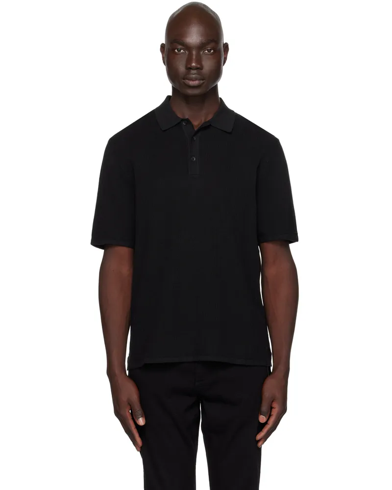 Rag & Bone Black Harvey Polo Blk