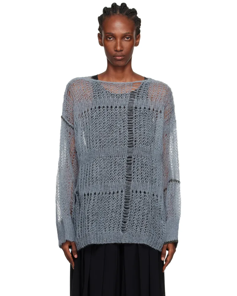 Yohji Yamamoto Blue Sheer Boatneck Sweater 1