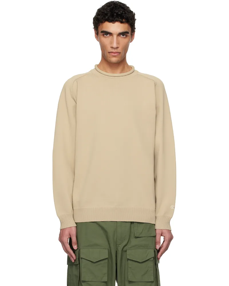nanamica Beige 12G Crew Neck Sweater Ivory