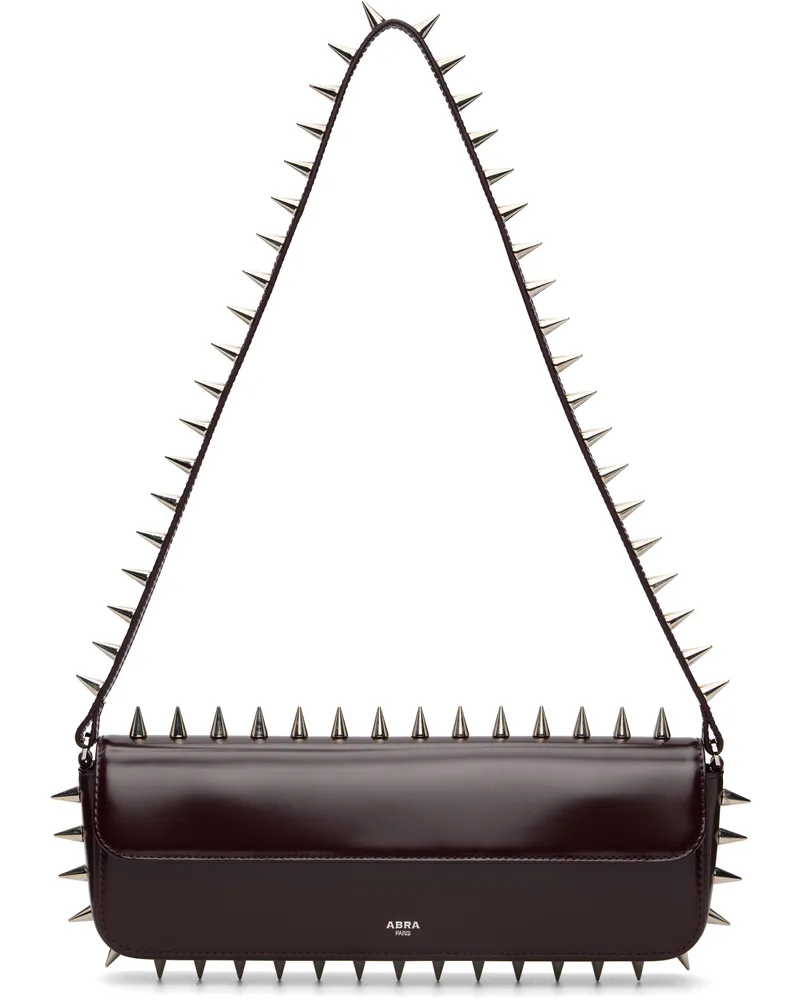 ABRA Burgundy Spike Baguette Bag Burgundy