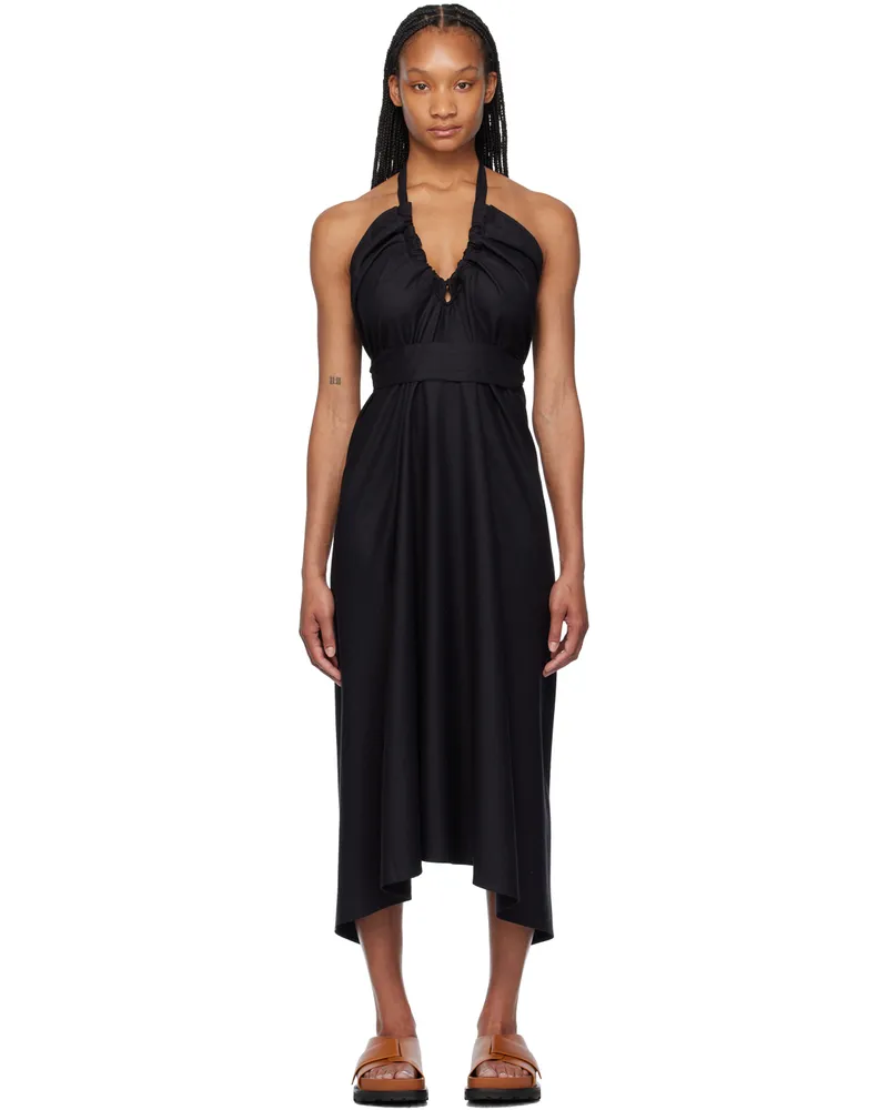 Baserange SSENSE Exclusive Black Node Maxi Dress Black