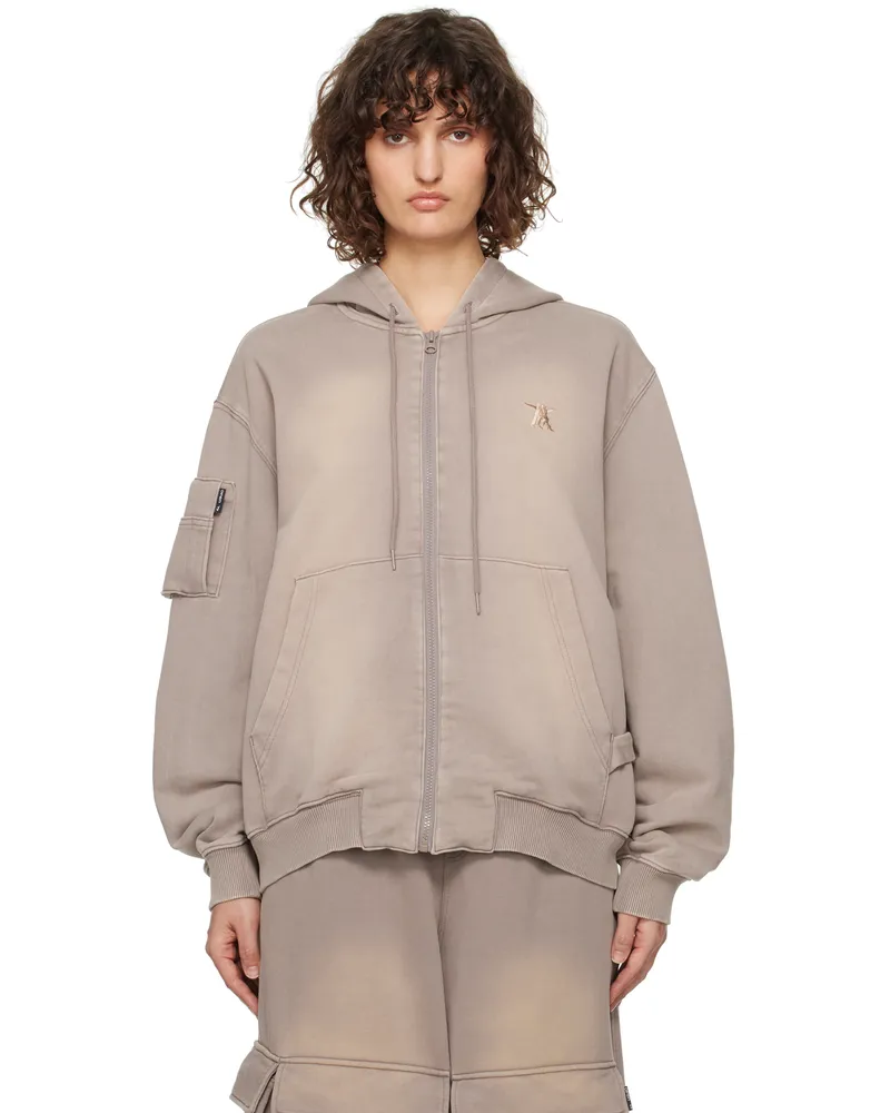 OPEN YY Beige Pocket Washed Box Hoodie Beige