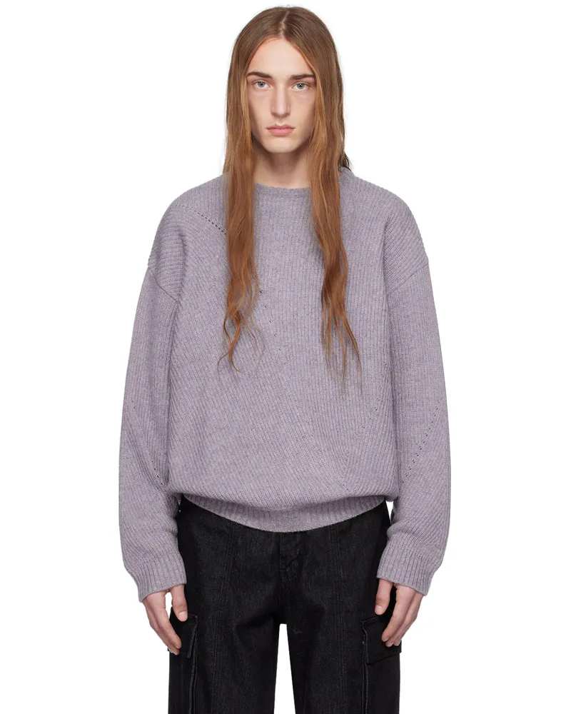 Youth Purple Irregular Sweater Lavendar