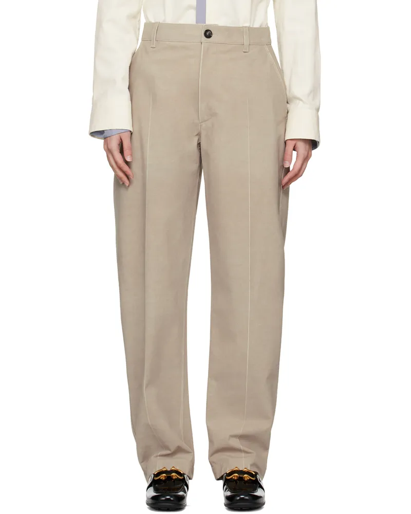 Bottega Veneta Beige Printed Leather Pants 9776