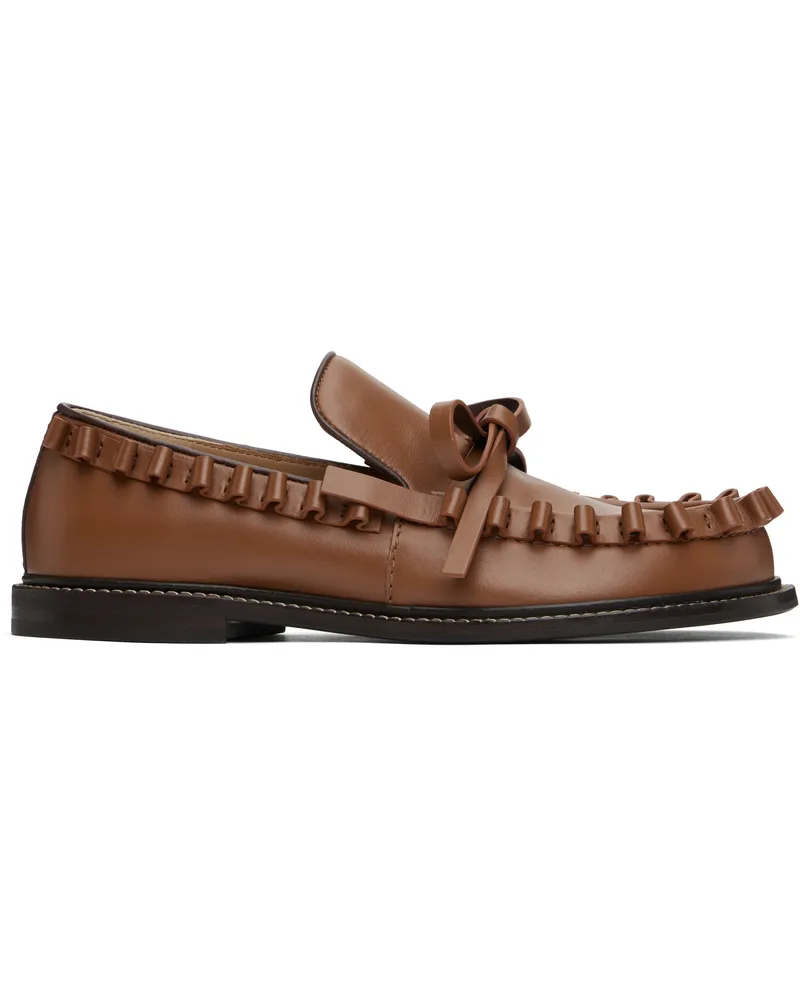 J.W.Anderson Tan Ruffle Loafers 640