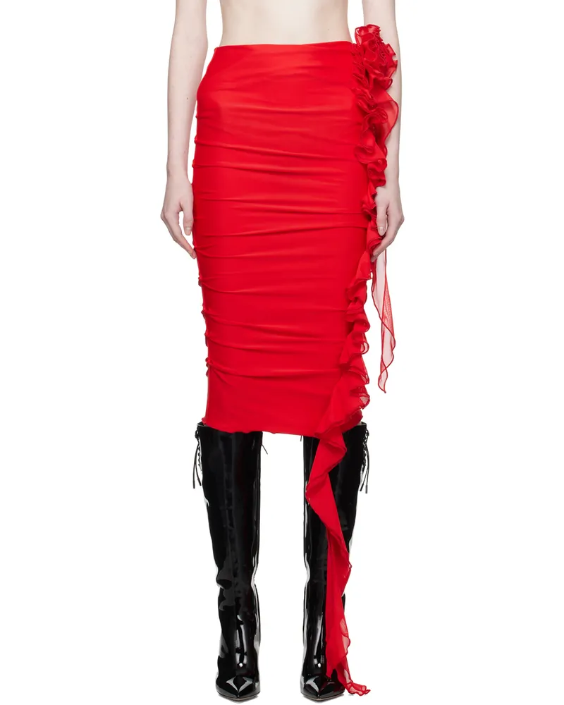 Fancì Club Red 'The Colt' Midi Skirt Red