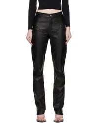 Miaou Black Hannah Jewett Edition Jet Faux-Leather Trousers Black