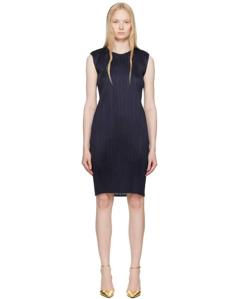 Issey Miyake Navy June New Colorful Basics 4 Midi Dress 75