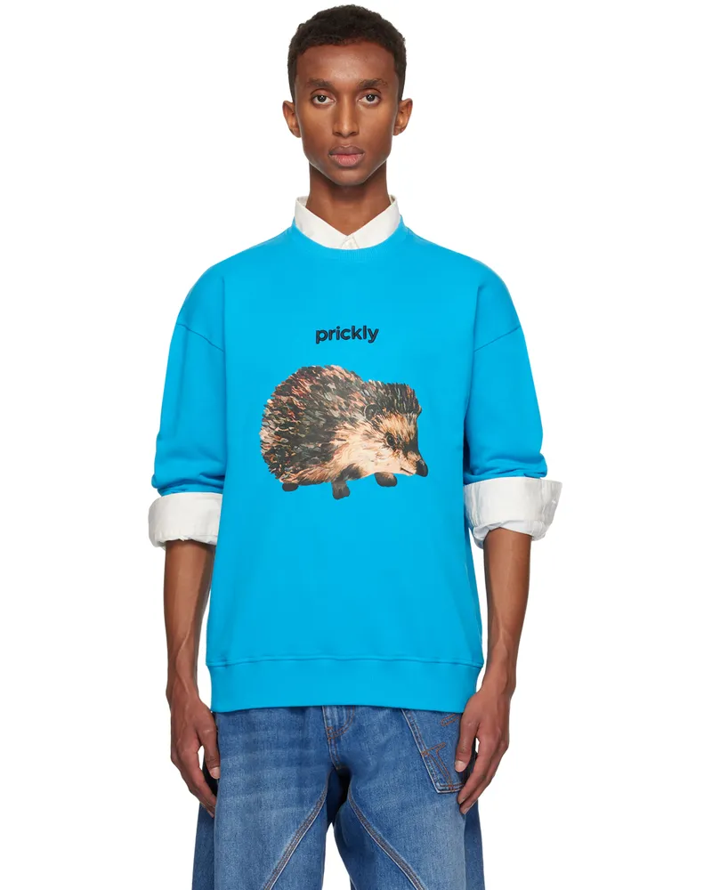 J.W.Anderson Blue Hedgehog Print Crewneck Sweatshirt 9825