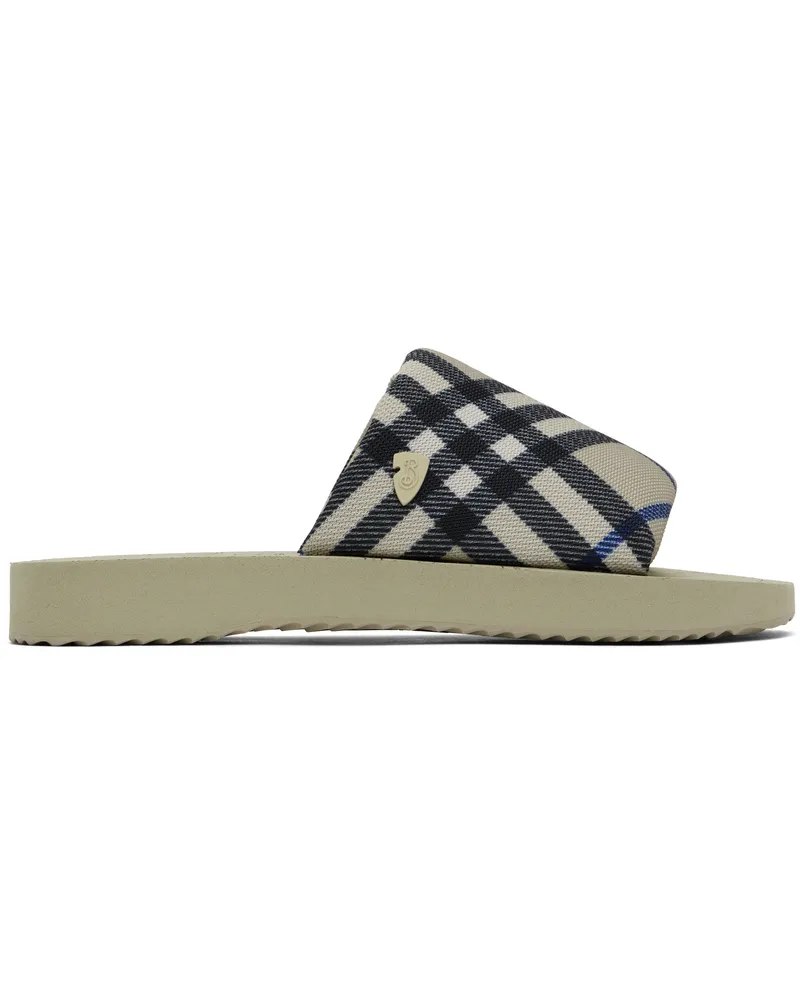 Burberry Beige Check Trek Sandals Lichen
