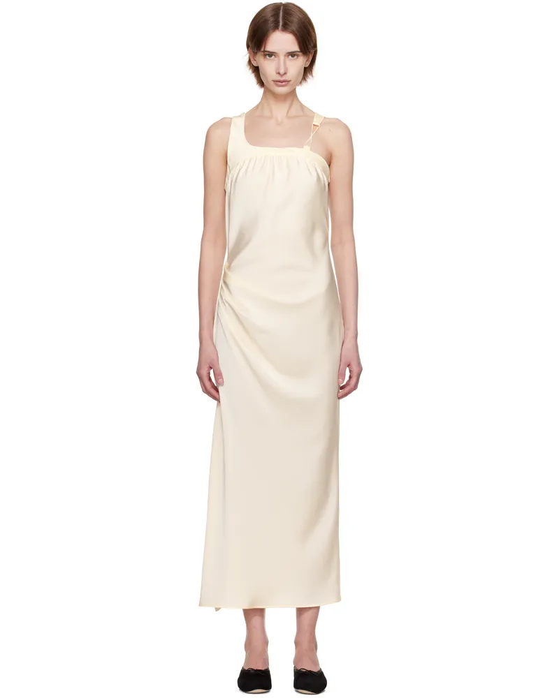 Kijun Off-White Satin Back Tied Maxi Dress Ivory