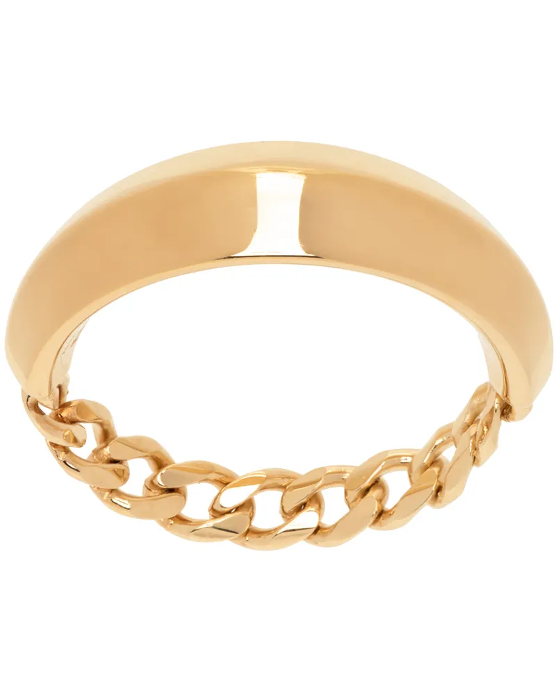 Bottega Veneta Gold Detail Chain Ring 8120-gold