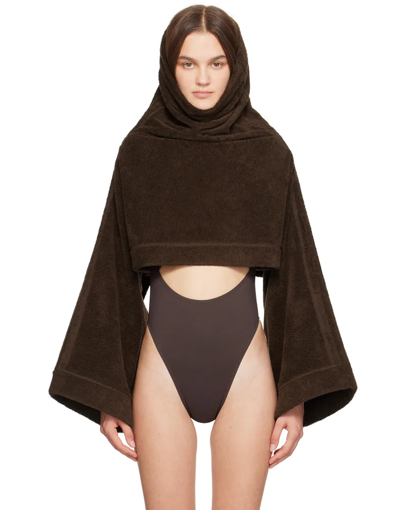 Alaïa Brown Cropped Hoodie 704