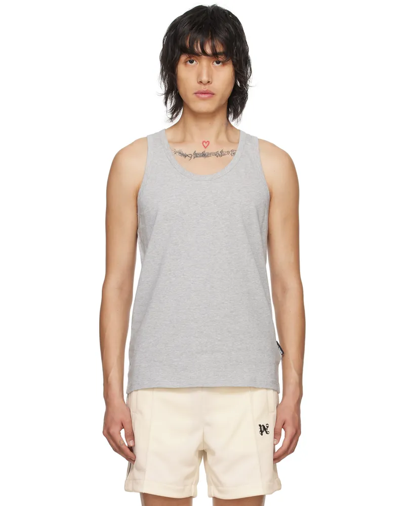 Palm Angels Grey Essential Tank Top Melange