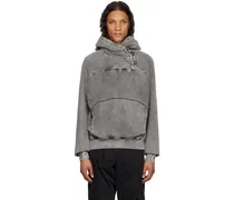 Gray Button Hoodie