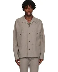 ATTACHMENT Gray Pocket Jacket Khaki