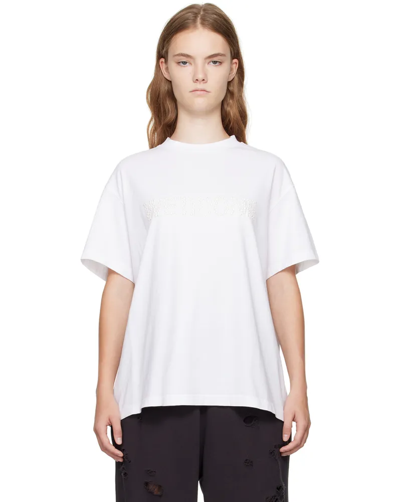 WE 11 DONE White Pearl Logo T-Shirt White
