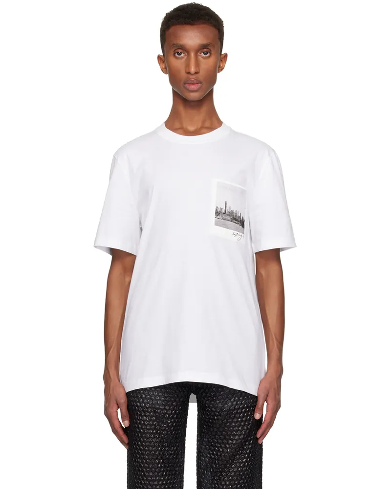 Helmut Lang White Skyline Postcard T-shirt White