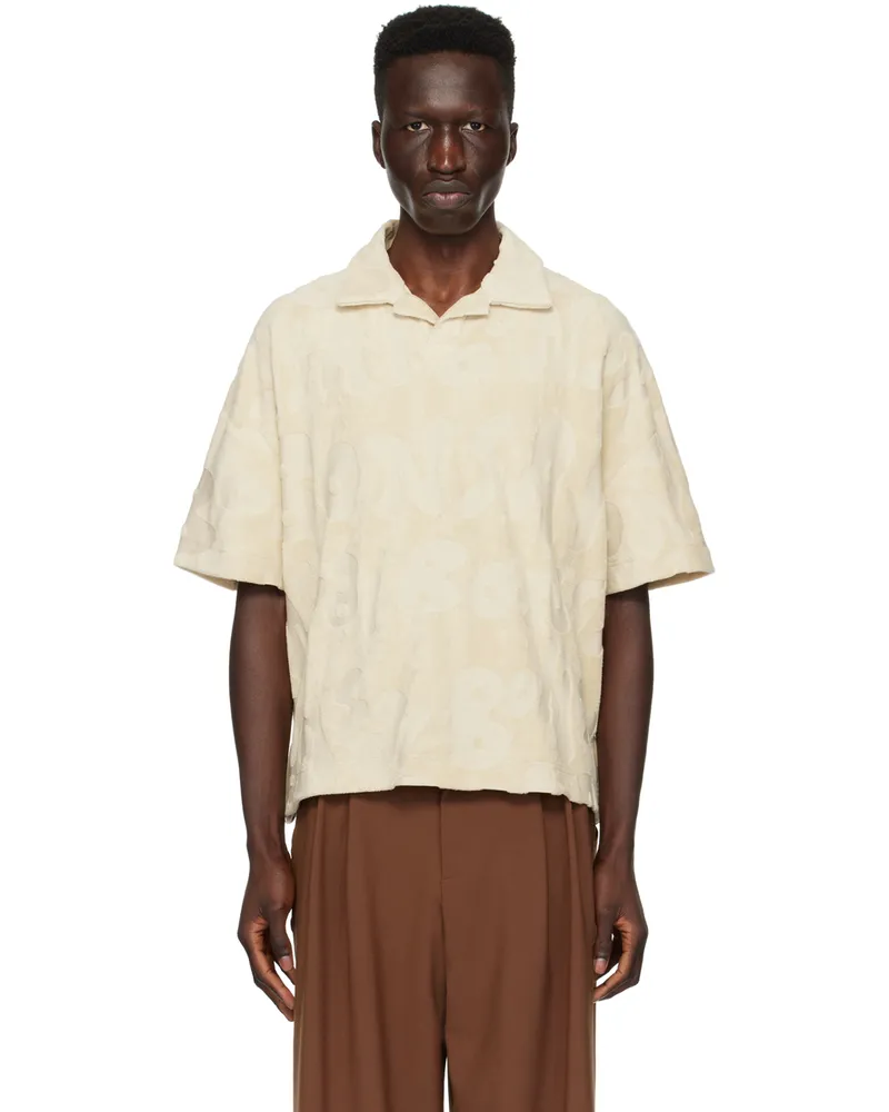 BONSAI Beige Jacquard Polo Almond