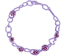 Purple Spikeez Crushed Chain Necklace