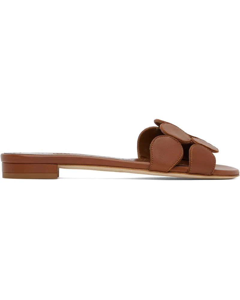Manolo Blahnik Brown Haribalmuflat Sandals 2107