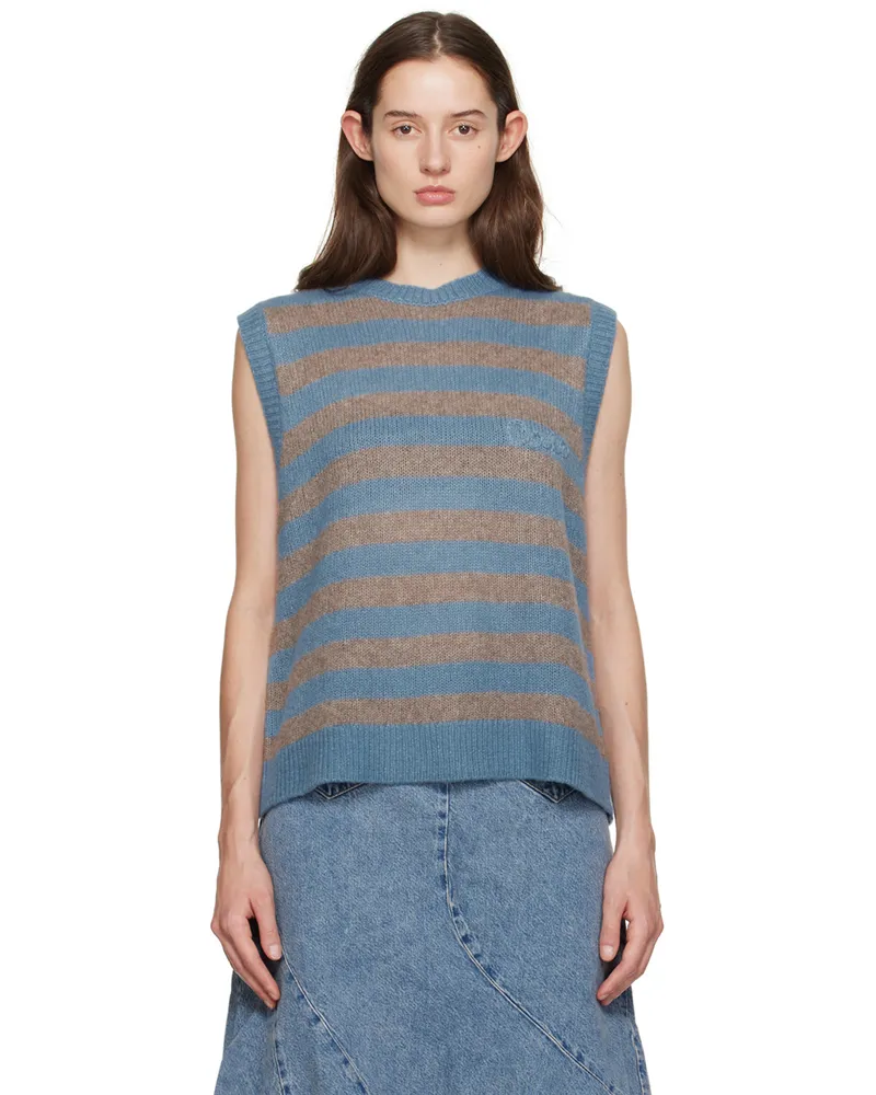 Caro Editions Blue & Taupe Ines Vest Dove