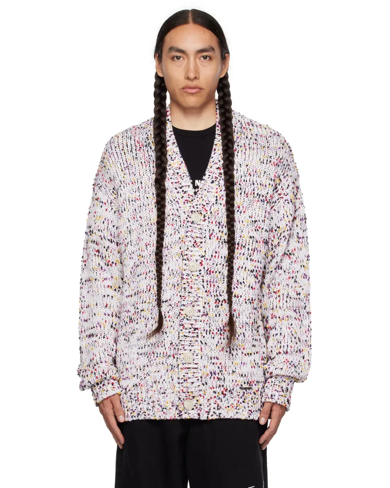 RTA White Button Cardigan White
