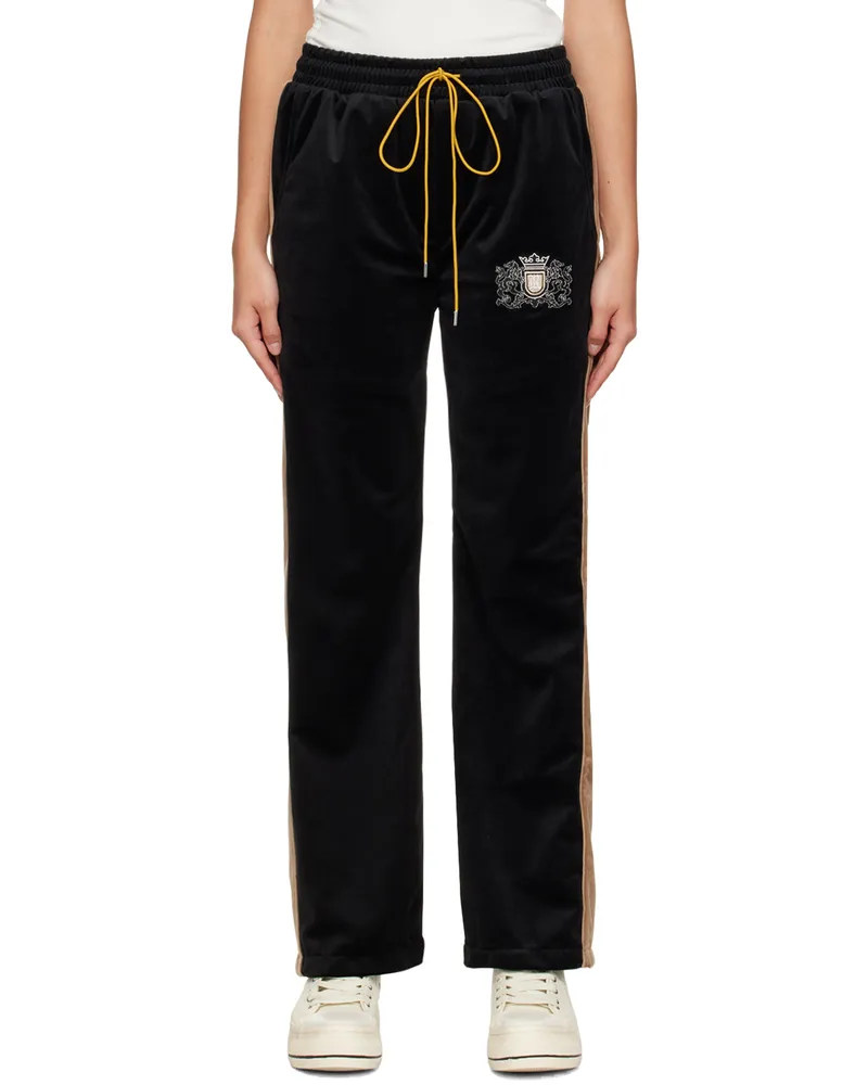 RHUDE Black Embroidered Lounge Pants Black