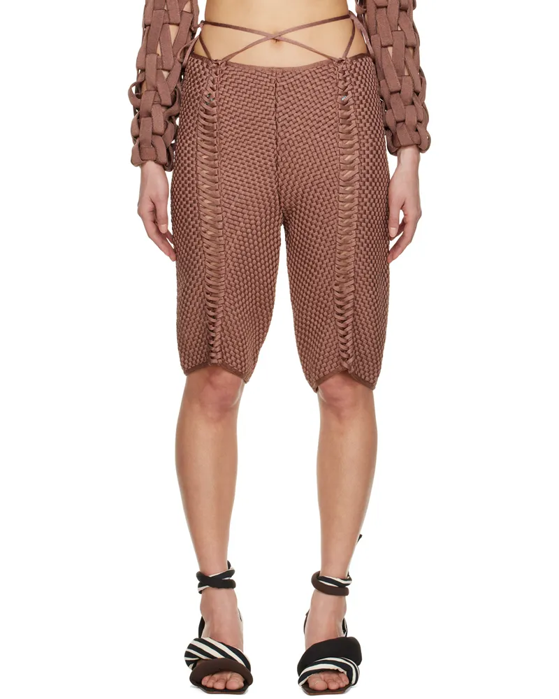 Isa Boulder SSENSE Exclusive Brown Weavetied Shorts Soil