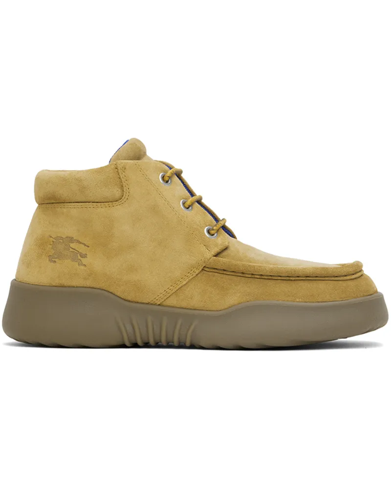 Burberry Beige Suede Log Boots Manilla