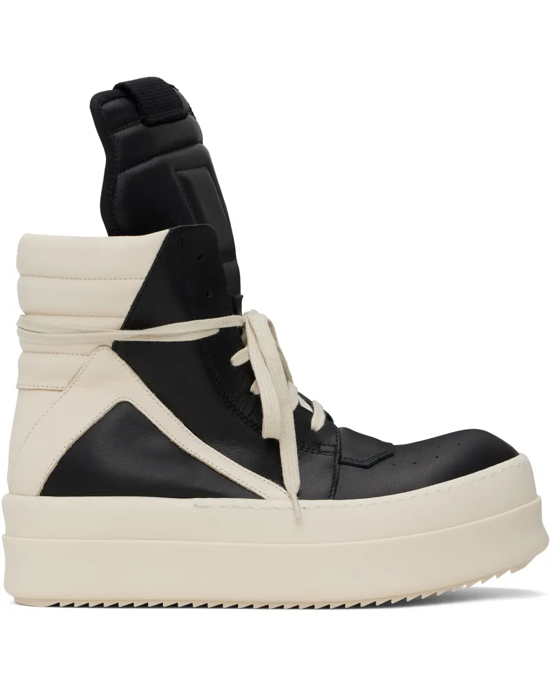 Rick Owens Black & Off-White Hollywood Mega Bumper Geobasket Sneakers 911