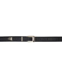 Christophe Lemaire Black Pebbled Minimal Western Belt Black