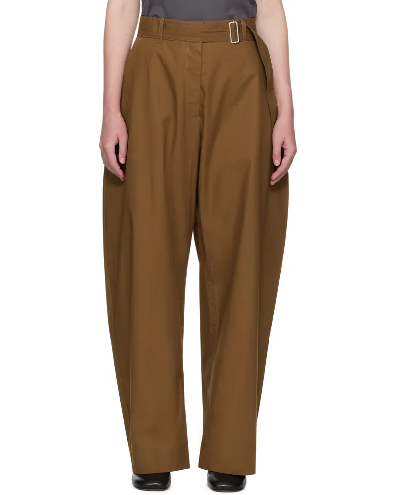 Studio Nicholson Tan Doring Cotton Trousers Almond
