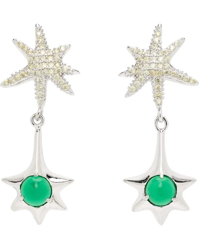 Collina Strada Star Drop Earrings Olivine